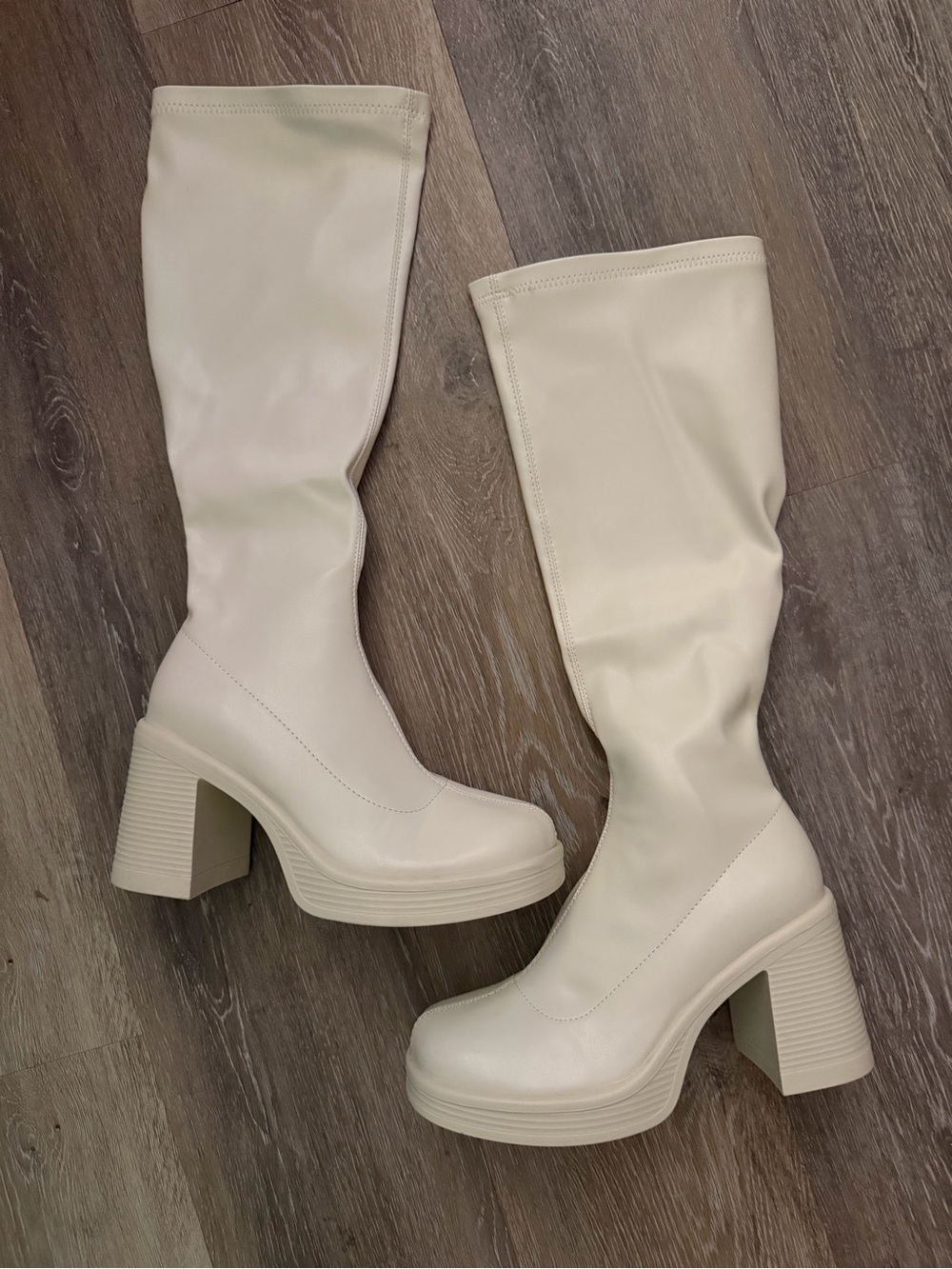 White 70s Gogo Boots